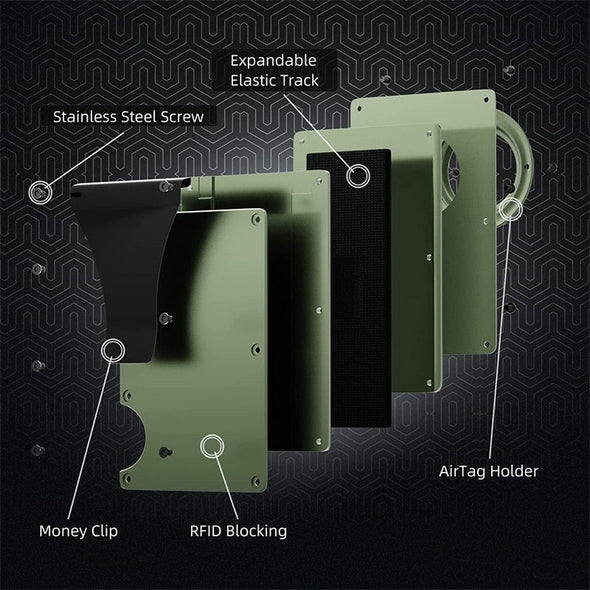 Airtag Apple Card Holder Rfid Case Metal Wallet - Aroflit