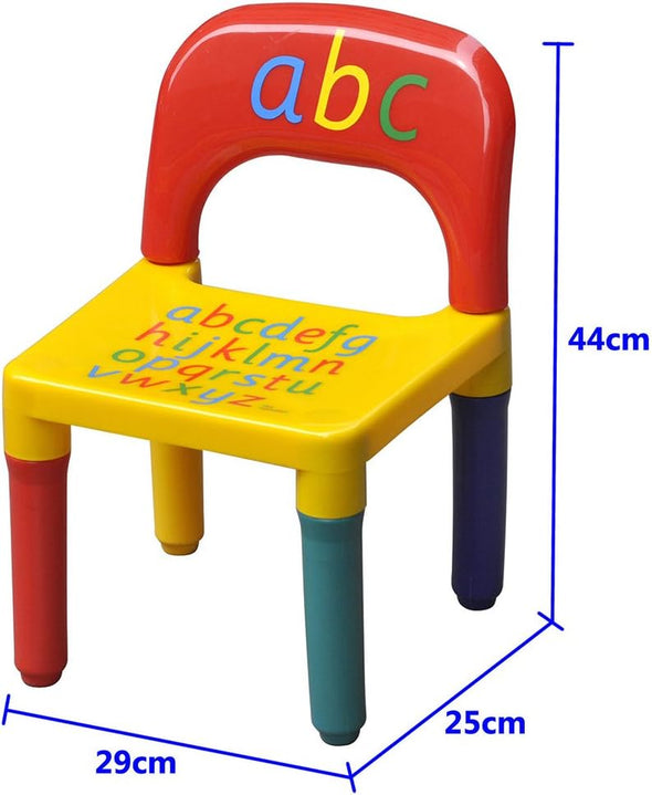Alphabet Kids Plastic Table and One Chair Set - Aroflit