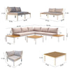 Aluminum Outdoor Patio Furniture Set – L - Shaped Sectional Sofa & Table - Aroflit