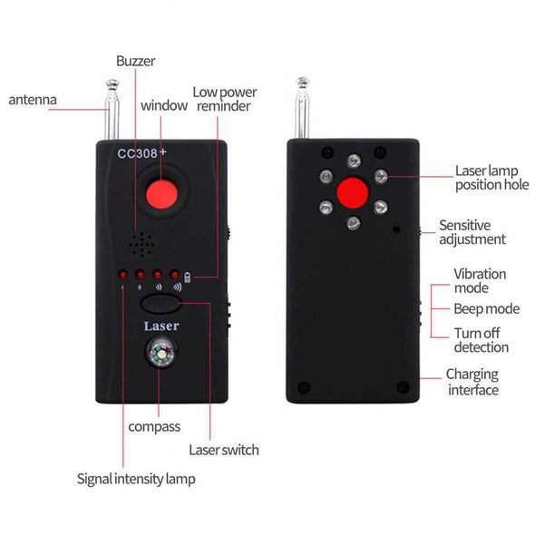 Anti RF Signal Bug Detector Hidden Camera Laser Lens GSM GPS Finder - Aroflit