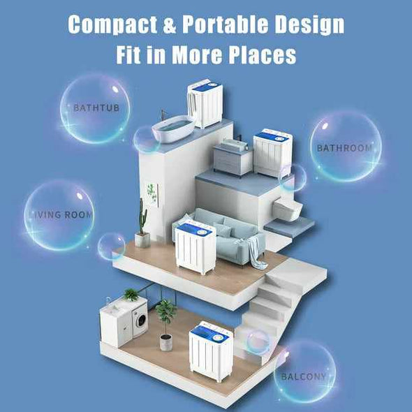 Apartment Small Portable Washing Machine & Spin Dryer - Aroflit