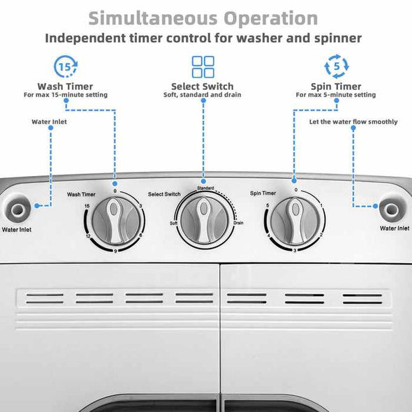 Apartment Small Portable Washing Machine & Spin Dryer - Aroflit