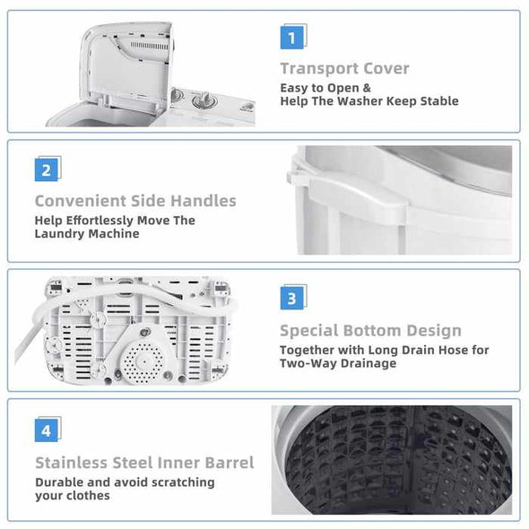 Apartment Small Portable Washing Machine & Spin Dryer - Aroflit