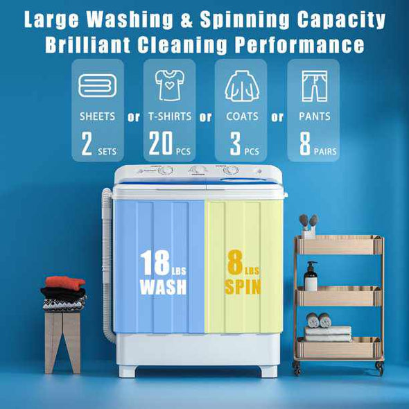 Apartment Small Portable Washing Machine & Spin Dryer - Aroflit