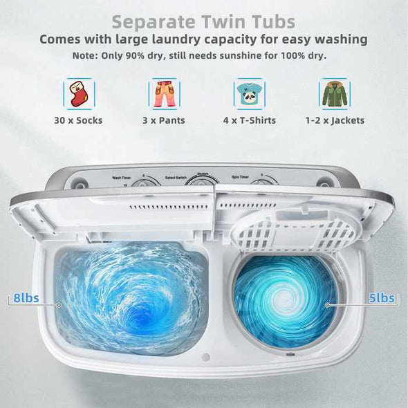 Apartment Small Portable Washing Machine & Spin Dryer - Aroflit