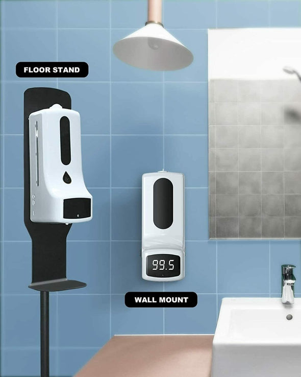 Automatic Sanitizer Dispenser & Infrared Thermometer with Floor Stand - Aroflit