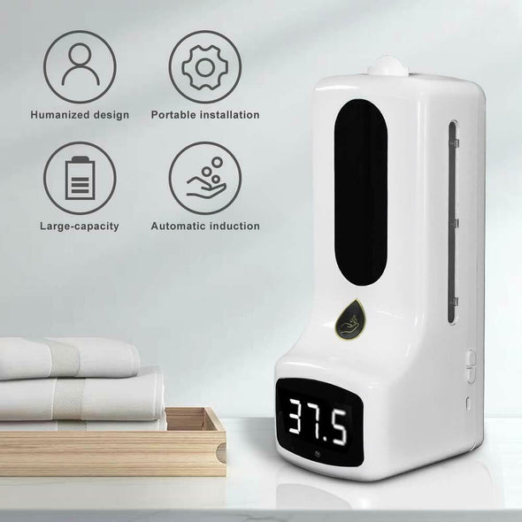 Automatic Sanitizer Dispenser & Infrared Thermometer with Floor Stand - Aroflit