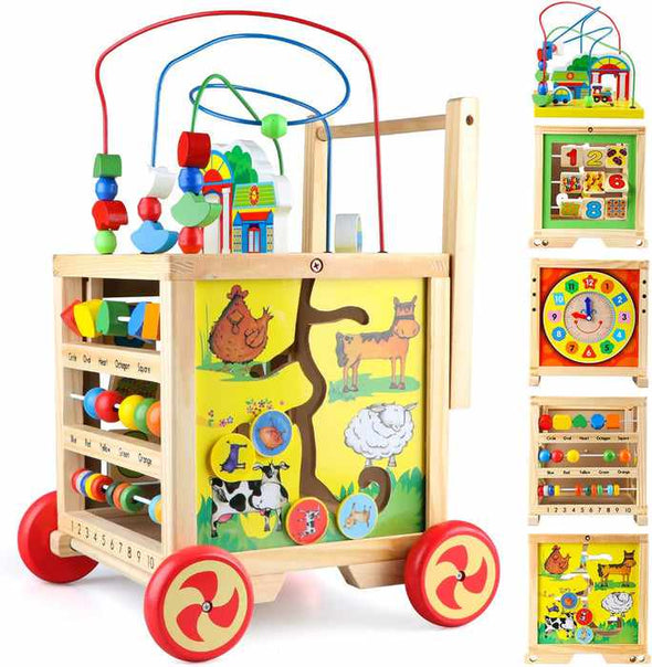 Baby Infant Wooden Toy Push Activity Walker - Aroflit