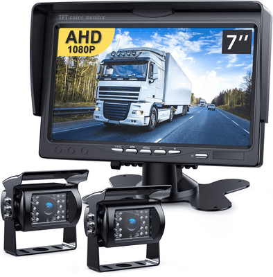 Backup Reverse Camera for Truck & Trailer, HD Night Vision, 7” Display - Aroflit
