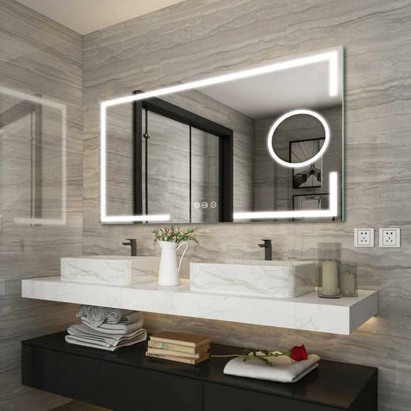 Bathroom Backlit Magnifying Vanity Mirror With LED Lights - Aroflit
