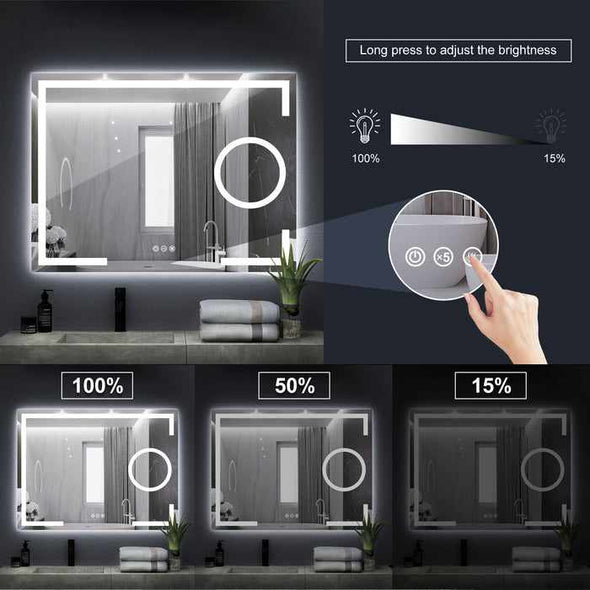 Bathroom Backlit Magnifying Vanity Mirror With LED Lights - Aroflit