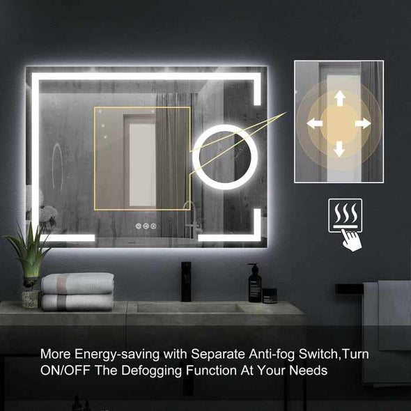 Bathroom Backlit Magnifying Vanity Mirror With LED Lights - Aroflit