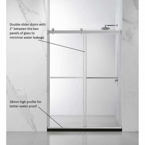 Bathroom Frameless Sliding Shower Glass Door - Aroflit