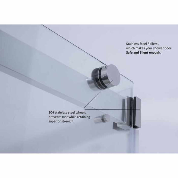 Bathroom Frameless Sliding Shower Glass Door - Aroflit