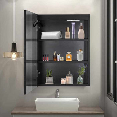 Bathroom Recess Lighted Mirror Medicine Cabinet - Aroflit