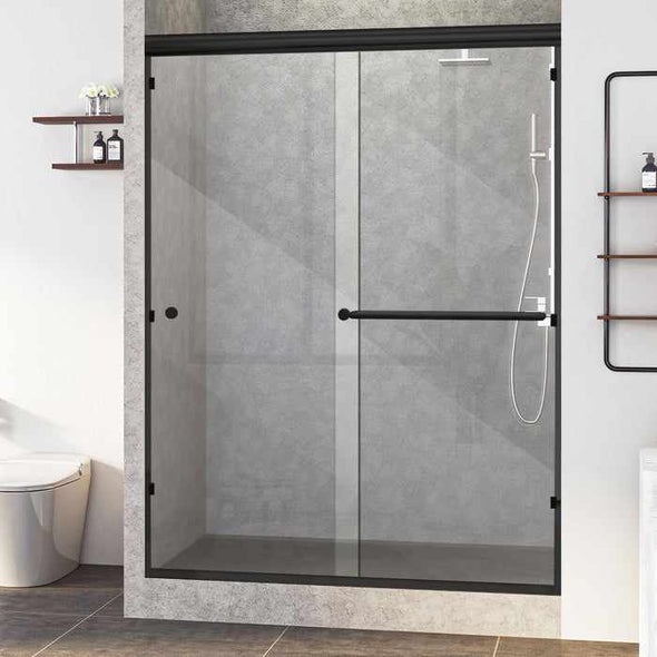 Bathroom Semi Frameless Sliding Shower Glass Door - Aroflit