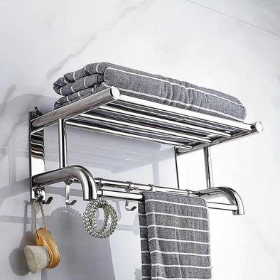 Bathroom Wall - Mounted Towel Holder Rack Bar - Aroflit