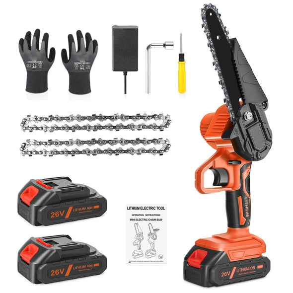 Battery Powered Cordless Electric Mini Tree Branch Chainsaw, 550W - Aroflit