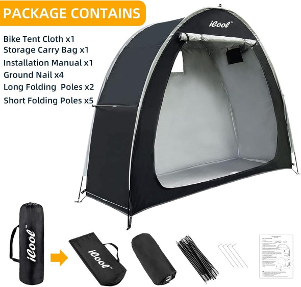 Bike Tent, Waterproof Storage for Bikes, Outdoor Gear with Ventilation - Aroflit