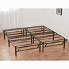 Black Heavy Duty Metal Queen Platform Slat Bed Frame - Aroflit