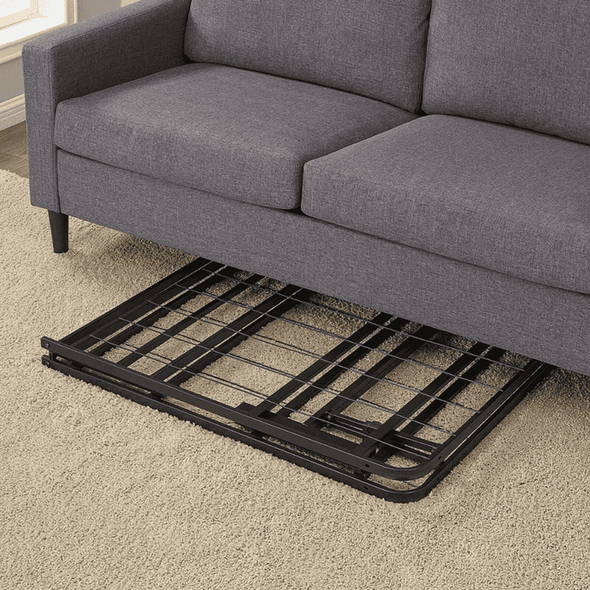 Black Heavy Duty Metal Queen Platform Slat Bed Frame - Aroflit