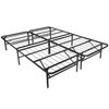 Black Heavy Duty Metal Queen Platform Slat Bed Frame - Aroflit