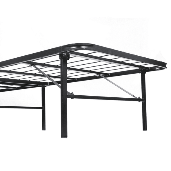 Black Heavy Duty Metal Queen Platform Slat Bed Frame - Aroflit