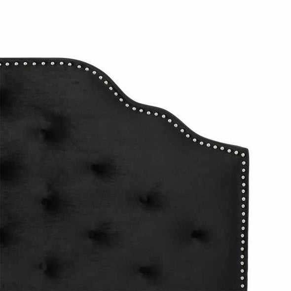 Black King Upholstered Padded Fabric Covered Headboard - Aroflit