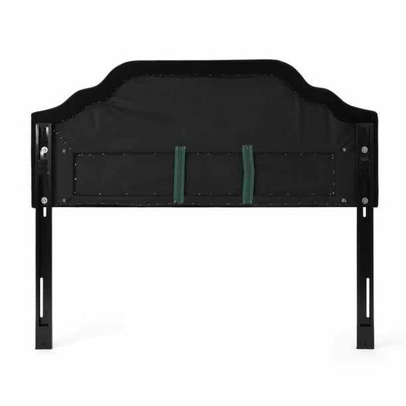 Black King Upholstered Padded Fabric Covered Headboard - Aroflit