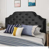 Black King Upholstered Padded Fabric Covered Headboard - Aroflit