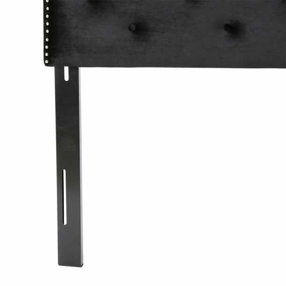 Black King Upholstered Padded Fabric Covered Headboard - Aroflit