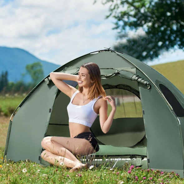 Spacious Camping Off The Ground Cot Tent - All-In-One Tent and Bed