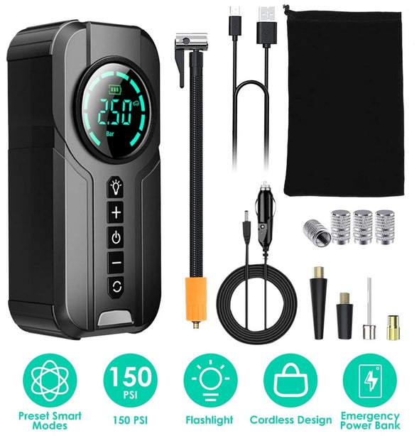 Car Portable Air Compressor Pump, Fast Inflation, Multi - Purpose - Aroflit