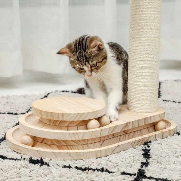 Cat Scratching Condo Tree Post Pole Toy - Aroflit