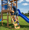Cedar Wood Kids Playground Set with Swings, Slide, Fort & Chalk Wall - Aroflit