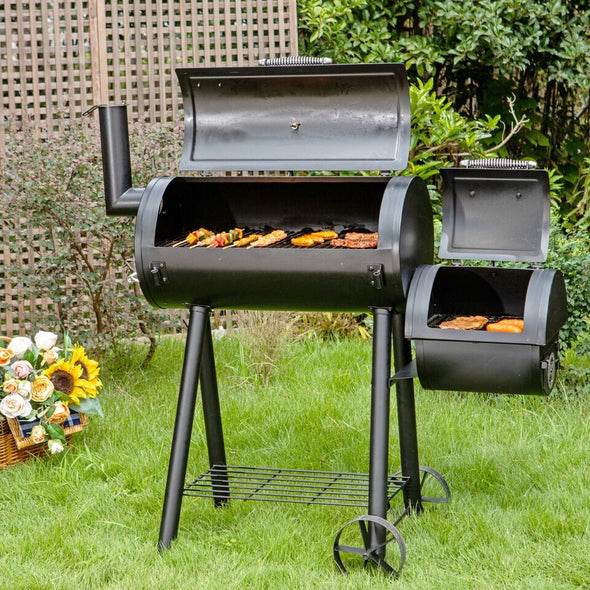 Charcoal Grill with Offset Smoker Combo for Versatile Outdoor Cooking - Aroflit