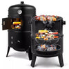 Charcoal Smoker BBQ Grill, Heavy - Duty, Portable, Dual - Layer Design - Aroflit