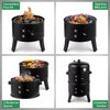 Charcoal Smoker BBQ Grill, Heavy - Duty, Portable, Dual - Layer Design - Aroflit