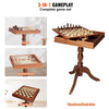 Chess Table with 3 Games, Chess, Checkers & Backgammon, Stylish - Aroflit