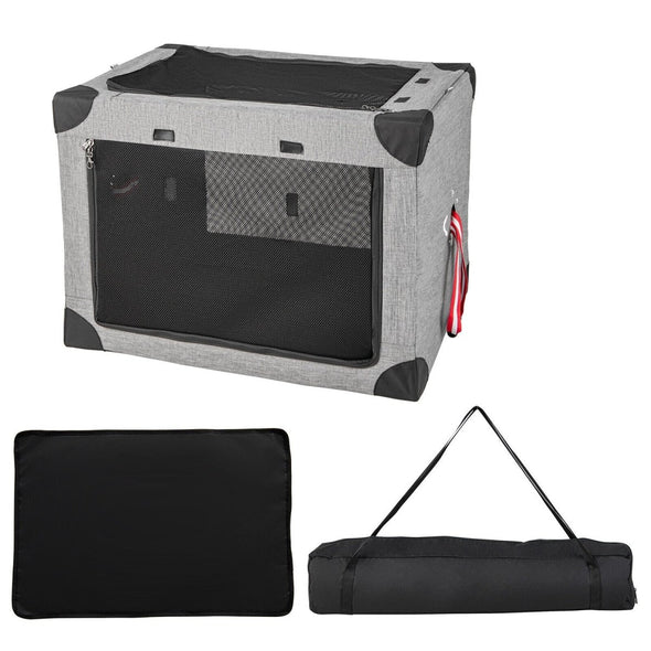 Collapsible Heavy Duty Pet Travel Crate for Dogs and Cats with Doors - Aroflit