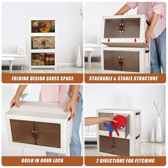 Collapsible Storage Bins with Wheels, Space - Saving, Stylish - Aroflit