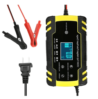 Compact 12V Portable Car Battery Charger with Automatic Safety - Aroflit