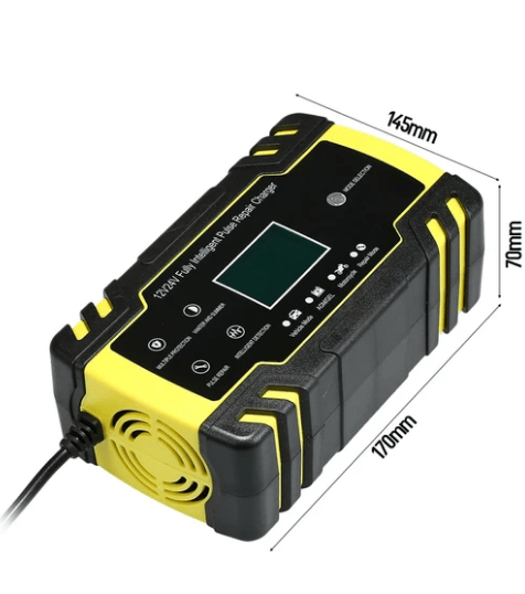 Compact 12V Portable Car Battery Charger with Automatic Safety - Aroflit