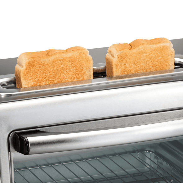Compact 2 - in - 1 Toaster Oven for Bread, Bagels & Pizzas, Easy Access - Aroflit