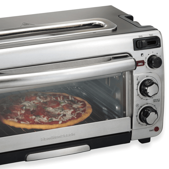 Compact 2 - in - 1 Toaster Oven for Bread, Bagels & Pizzas, Easy Access - Aroflit