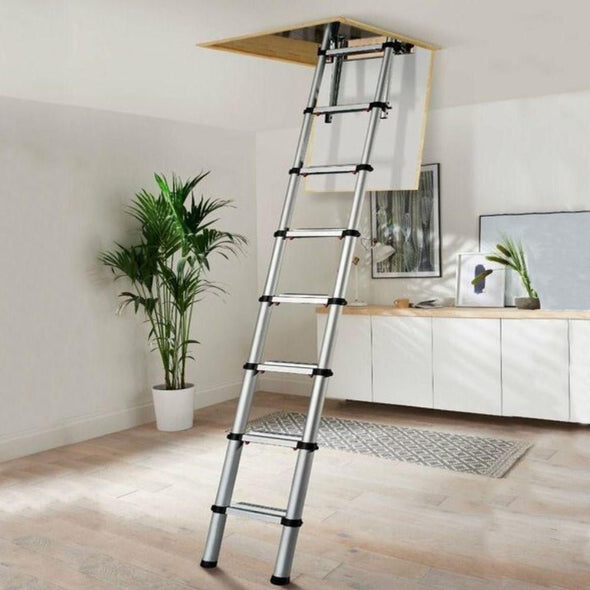 Compact Telescoping Attic Access Folding Ladder 330lbs Capacity - Aroflit