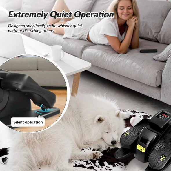 Compact Under Desk Ellipse Leg Exerciser | Adjustable, Massage Pedals - Aroflit