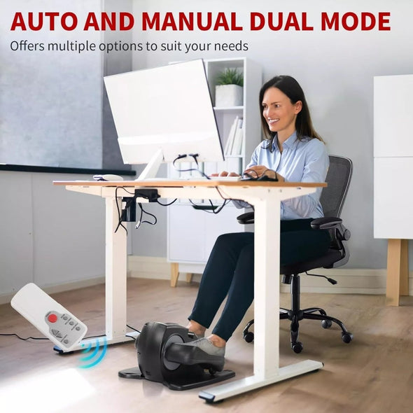 Compact Under Desk Ellipse Leg Exerciser | Adjustable, Massage Pedals - Aroflit