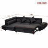 Contemporary Black Sectional Sofa Bed with Armrest and Back Support - Aroflit
