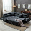 Contemporary Black Sectional Sofa Bed with Armrest and Back Support - Aroflit